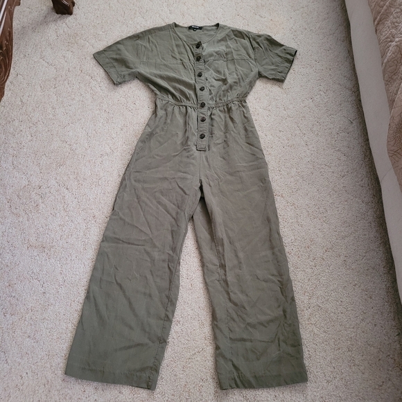 Madewell Pants - Madewell Olive Green Button-Up Jumpsuit